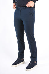 Boss Slim Fit Stretch Cotton Trousers P Kaiton1 Zip Dark Blue