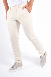BOSS - Slim Fit Stretch Cotton Trousers P Kaiton1 Zip - Beige