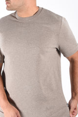 Boss Cotton Cashmere T-Shirt H Thompson 66 Open Brown