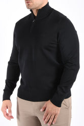 Boss Half Zip Knit Sweater H Ebenji L Black