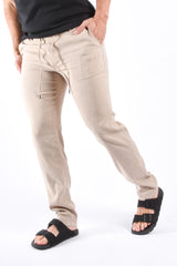 Boss Linen Pants H Kane1 RDS Open Beige