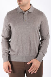 Boss Longsleeve Knit Polo H Lancione Open Brown