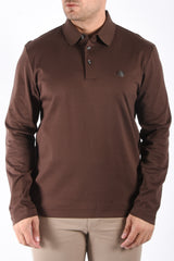 Boss Mercerised Longsleeve Polo C Paley 01 Dark Brown