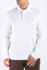 Boss Mercerised Longsleeve Polo C Paley 01 White