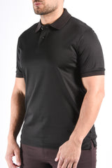 Boss Mercerised Slim Fit Polo H Phillipson 238 Black
