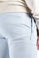 Boss Slim Fit Stretch Cotton Trousers P Kaiton1 Zip Light Blue