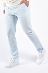 Boss Slim Fit Stretch Cotton Trousers P Kaiton1 Zip Light Blue