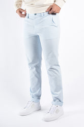 Boss Slim Fit Stretch Cotton Trousers P Kaiton1 Zip Light Blue