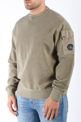 CP Company Brushed Emerized Diagonal Fleece Sweater Fallen Rock