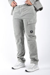 CP Company Corduroy Regular Fit Cargo Pants Flint Grey