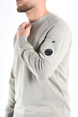 CP Company Cotton Crepe Knit Lens Sweater Dove