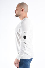 CP Company Cotton Crepe Knit Lens Sweater Gauze White
