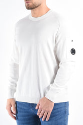 CP Company Cotton Crepe Knit Lens Sweater Gauze White