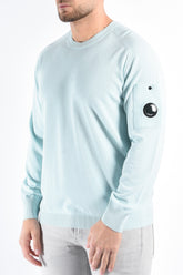 CP Company Cotton Crepe Knit Lens Sweater Misty Blue