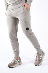 CP Company Diagonal Raised Fleece Cargo Lens Sweatpants Dove