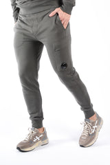 CP Company Diagonal Raised Fleece Cargo Lens Sweatpants Gunmetal