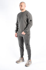 CP Company Diagonal Raised Fleece Cargo Lens Sweatpants Gunmetal