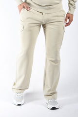 CP Company Diagonal Raised Fleece Cargo Lens Sweatpants Silver Birch