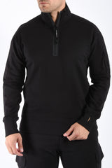 CP Company Diagonal Raised Fleece Half Zip Sweater Black