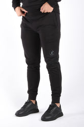 CP Company Diagonal Raised Fleece Lens Sweatpants Black