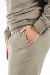 CP Company Diagonal Raised Fleece Logo Sweatpants Fallen Rock