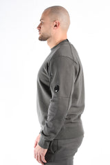 CP Company Diagonal Raised Fleece Sweater Gunmetal