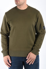 CP Company Diagonal Raised Fleece Sweater Ivy Green