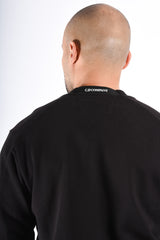 CP Company Diagonal Raised Fleece Sweater Black