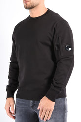 CP Company Diagonal Raised Fleece Sweater Black