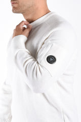 CP Company Lambswool GRS Crewneck Sweater Gauze White