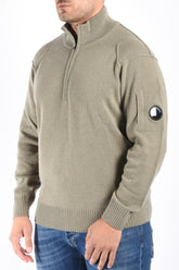 CP Company Lambswool GRS Half Zip Sweater Fallen Rock
