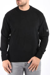 CP Company Lambswool GRS Lens Sweater Black