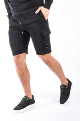 CP Company Light Fleece Cargo Lens Shorts Black