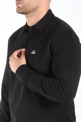 CP Company Polo Longsleeve Stretch Piquet Black