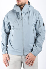 CP Company Pro-Tek Hooded Lens Jacket Silver Blue
