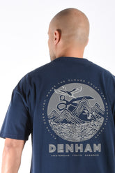 Denham T-Shirt Lines Tee Dark Blue