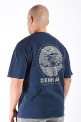 Denham T-Shirt Lines Tee Dark Blue