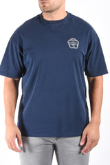 Denham T-Shirt Lines Tee Dark Blue