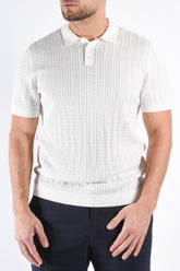 Drykorn Cable Knit Polo Triton White