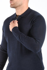Drykorn Drynamic Halva Knit Zip Sweater Dark Blue
