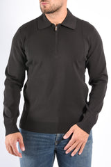 Drykorn - Half Zip Longsleeve Knit Polo Gavvin - Brown