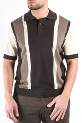 Drykorn Polo Tamian Striped Brown