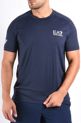 EA7 Multi Sport Stretch T Shirt Ventus7 Armani Blue