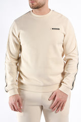 EA7 Striped Sweater 7M001478 Beige