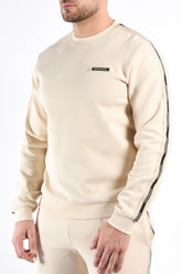 EA7 Striped Sweater 7M001478 Beige