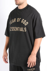 Essentials Fear Of God Jersey Crewneck Tee Black