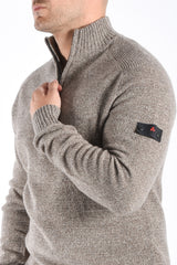 Peuterey Half Zip Sweater BRAILLE GRS 04 Brown Melange