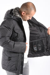 Peuterey Jas Aiptek NBE 03 Fur Dark Grey