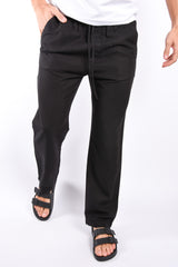 Drykorn Ramano Regular Linen Trouser Black