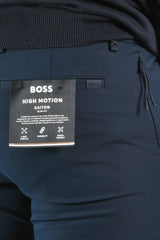 Boss Slim Fit Stretch Cotton Trousers P Kaiton1 Zip Dark Blue